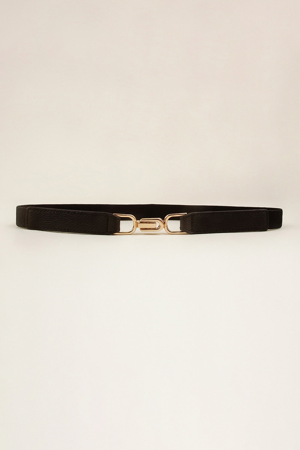 Alloy Buckle Elastic Belt Black One Size