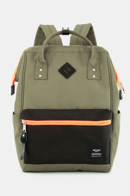 Himawari Contrast Waterproof Backpack Bag with Reinforced Edges Green One Size