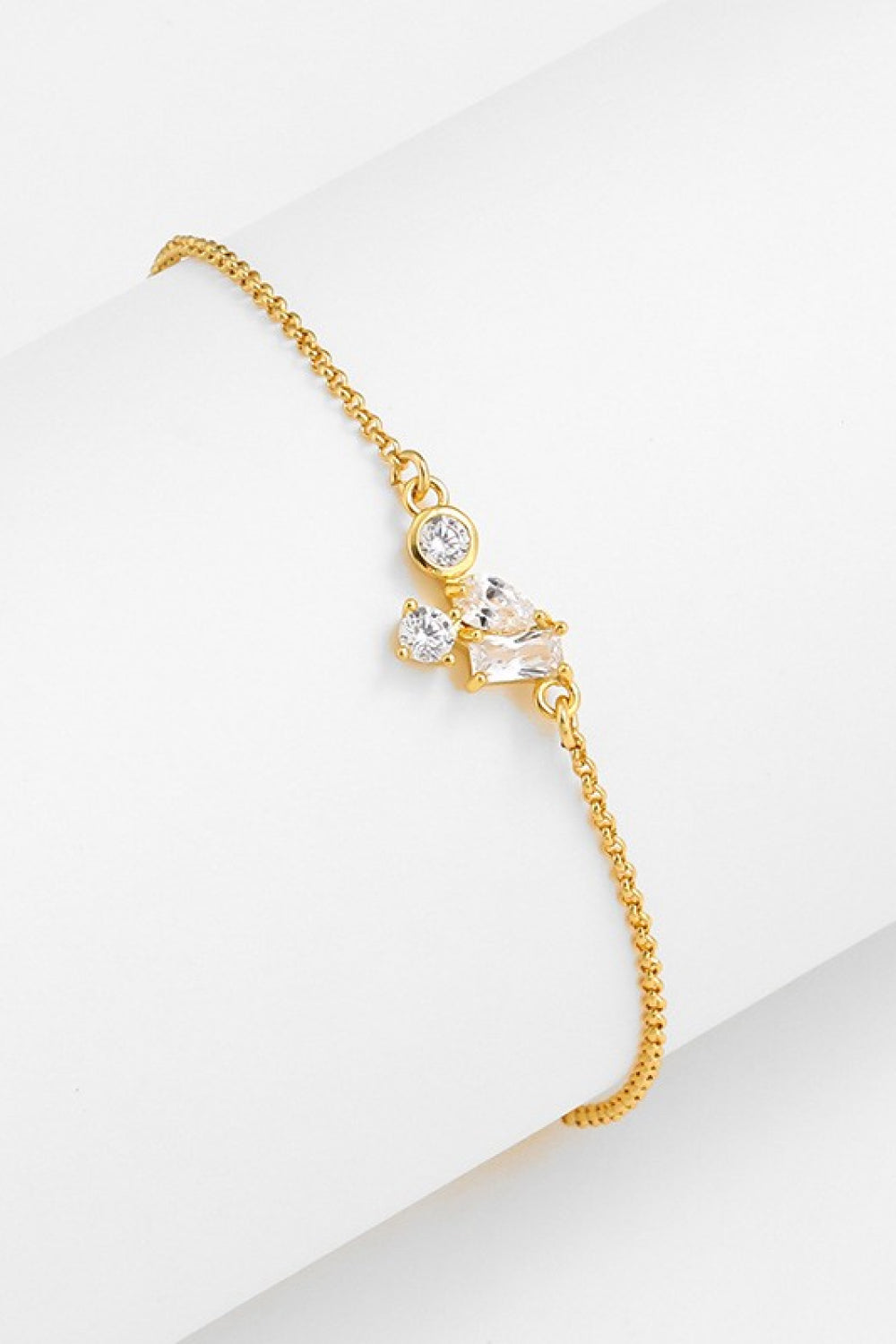 18K Gold Plated Zircon Bracelet Gold One Size