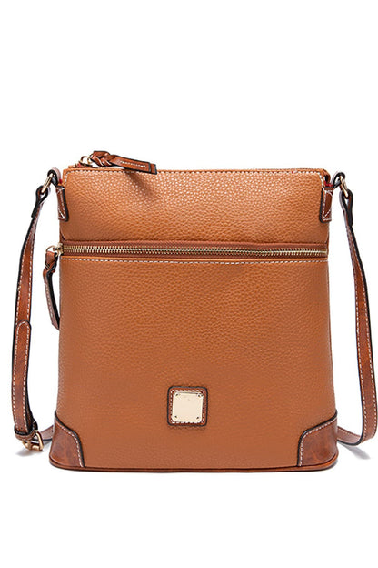 PU Leather Crossbody Bag Ochre One Size