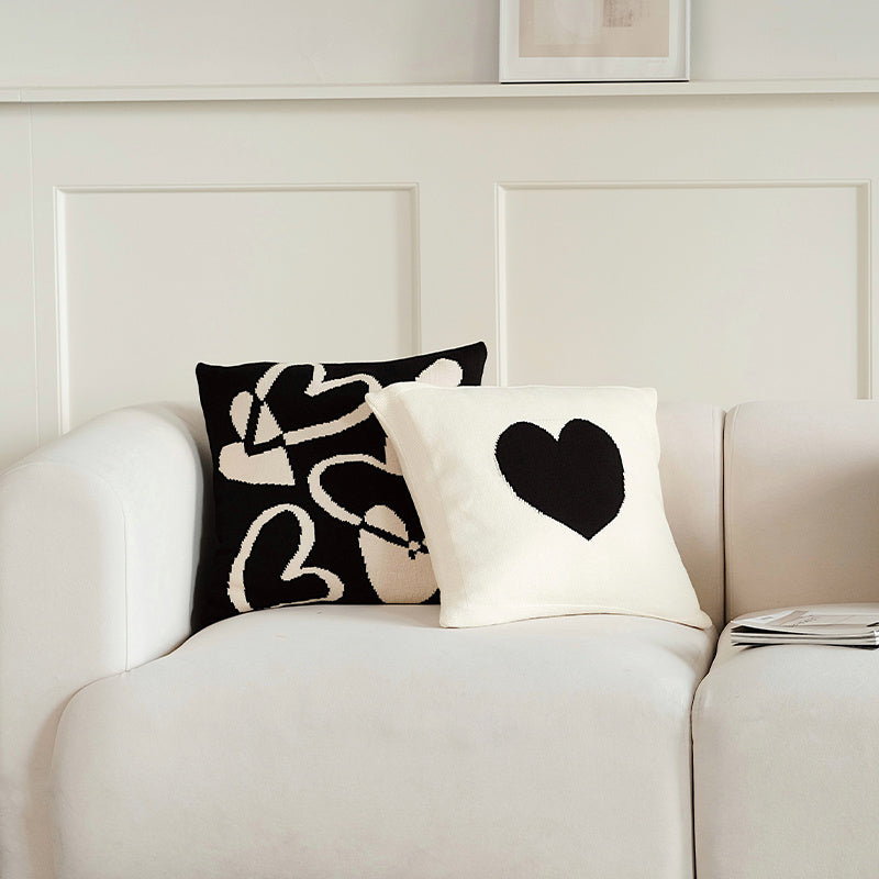 Cute Black And White Nordic Style Living Room Sofa Pillow Cushion With Core 2pcs set 45x45cm