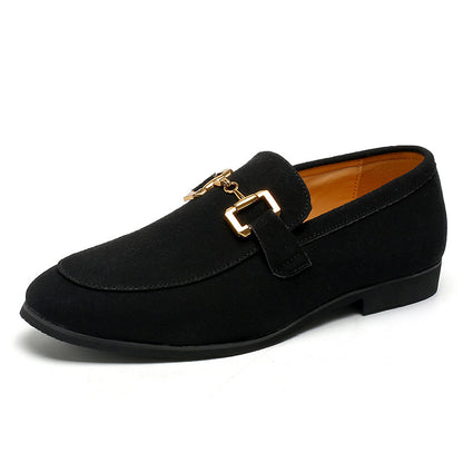 Fashion Personality Suede Leather Shoes Men Black