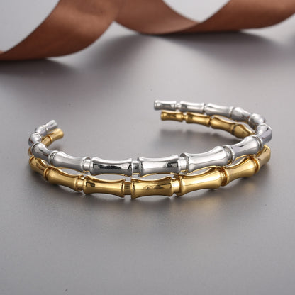 Stainless Steel Bamboo Shape Bracelet