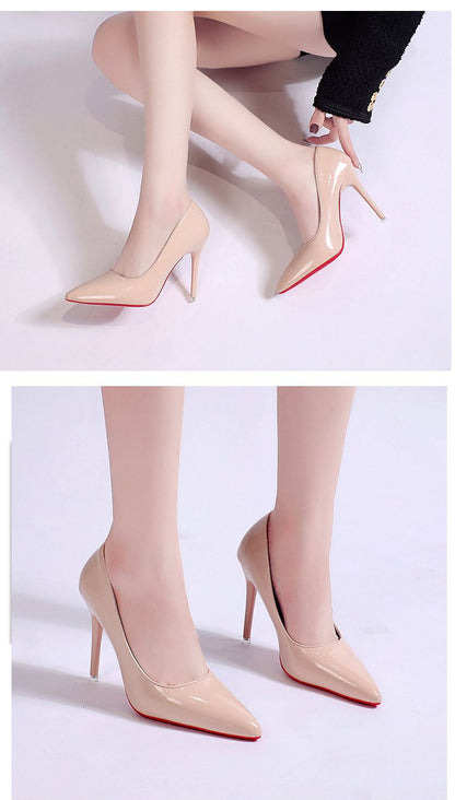 Pumps Women's Stiletto Heel Pointed Toe Sexy High Heels Shallow Mouth Super High Heel Solid Color