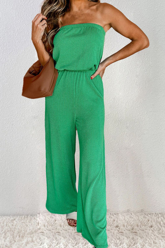 Tube Wide Leg Jumpsuit Green