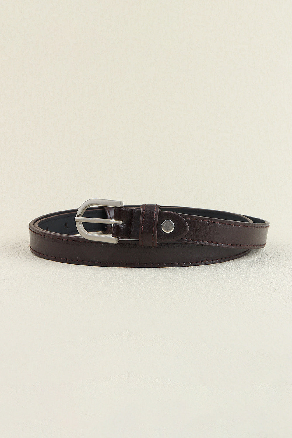 PU Leather Belt Chocolate One Size