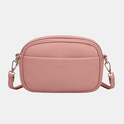 David Jones PU Leather Small Crossbody Bag Pink One Size