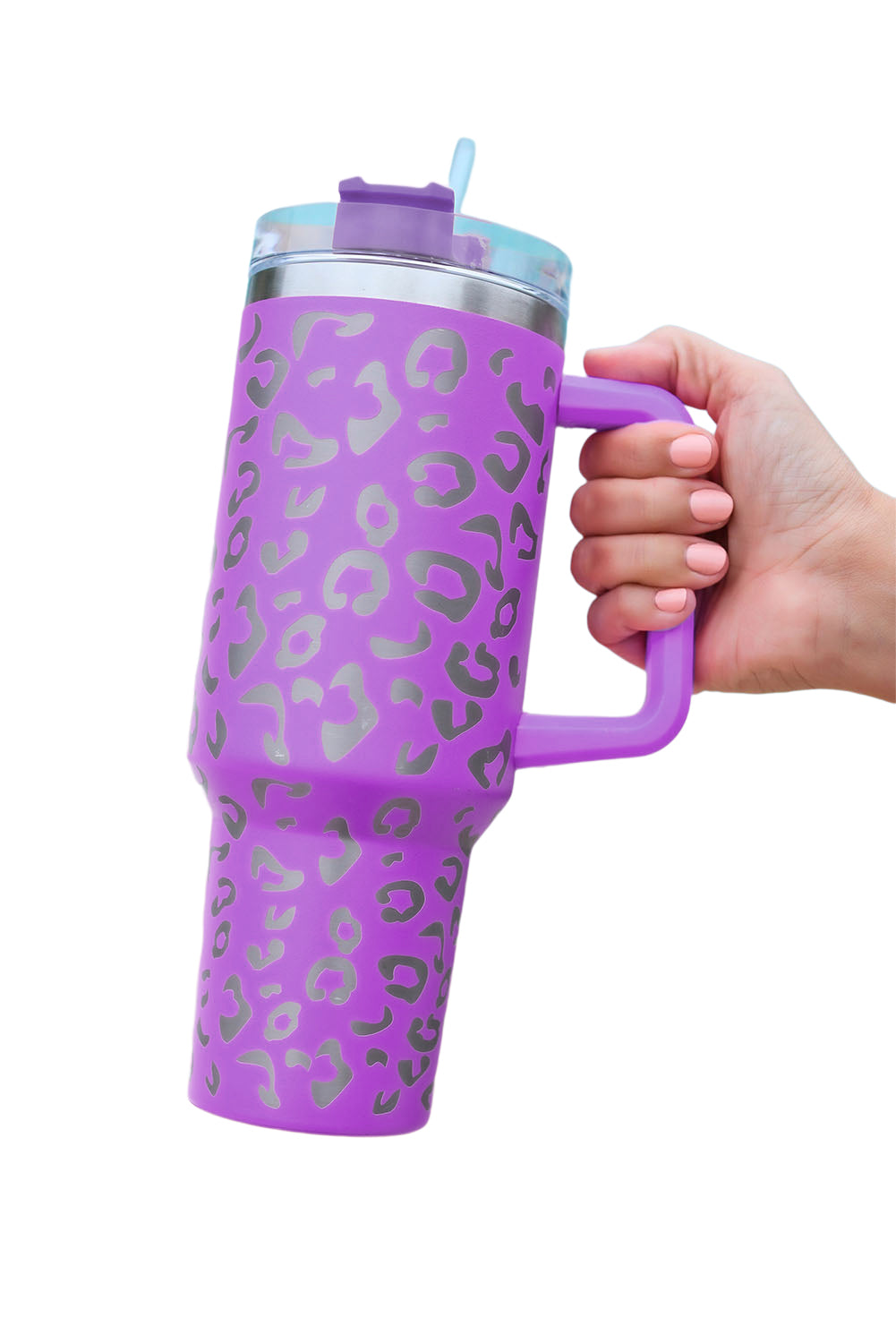 Purple Leopard Spotted 304 Stainless Double Insulated Cup 40oz