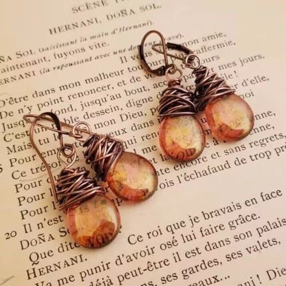 Alloy Gemstone Drop Earrings Caramel One Size