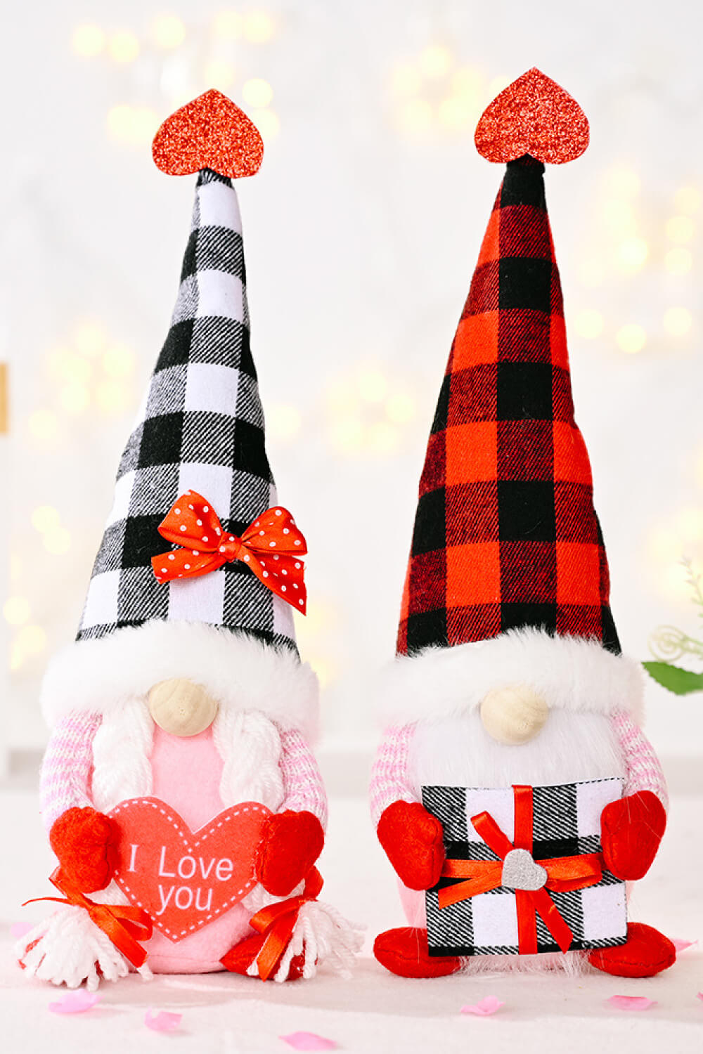 Mother's Day Plaid Pointed Hat Gnome