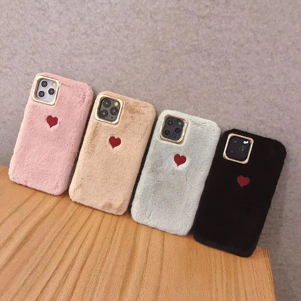 Cute Fluffy Heart Phone Case