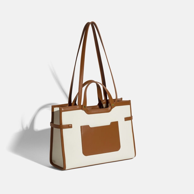 Canvas Tote Bag | High-End Niche Design Single Shoulder Commuter Handbag | Simple & Large Capacity