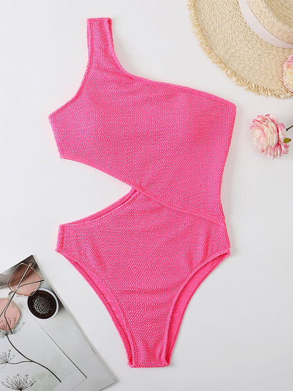 Chic Cutout One-Shoulder One-Piece Swimsuit