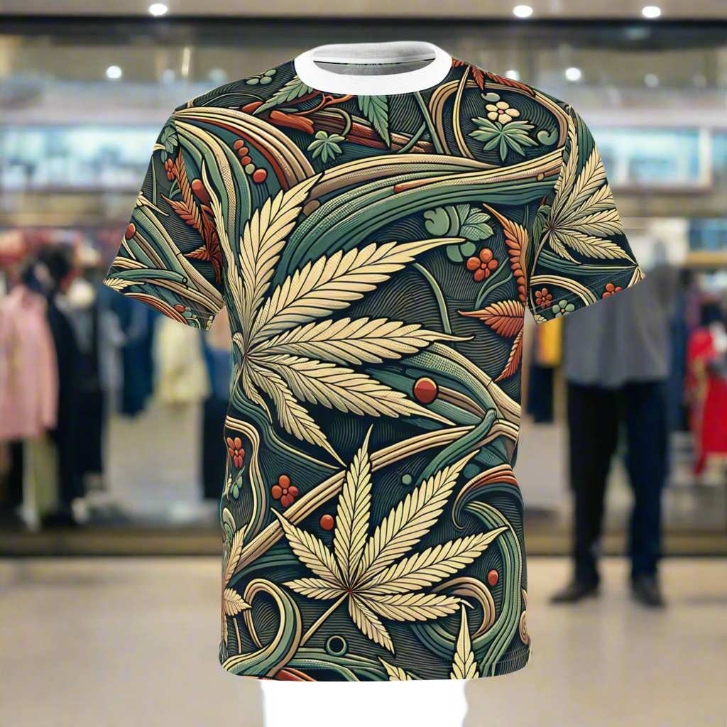 Weed Wallpaper - Unisex Cut & Sew Tee (AOP)