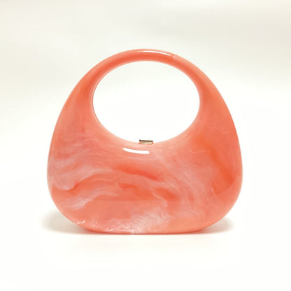 Moon Ice Cracked Goose Egg Acrylic Women's Crossbody Bag | Stylish Underarm Dinner Handbag Watermelon Red