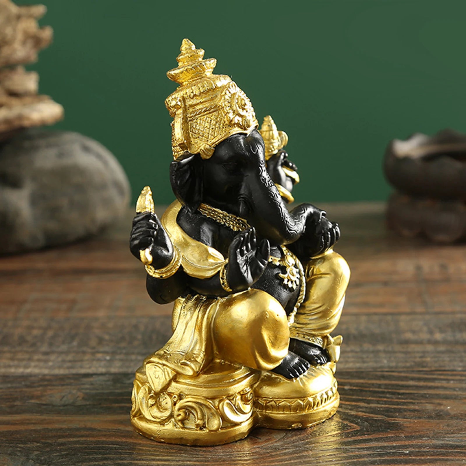 Lord Ganesha Figurine – Resin Hindu Statue for Feng Shui, Home, and Office Décor