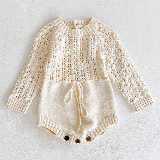 Spring Baby Clothes Girls Romper Autumn Long Sleeve Baby Girl Knit Hollow Out Rompers Baby Jumpsuit Baby Clothes