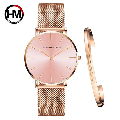 2023 Women's Rose Gold Mesh Quartz Watch CF36-WFF-SZA-F CHINA