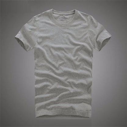 Men Tshirt 100% Cotton Solid Color O-Neck Short Sleeve T shirt Male High Quality