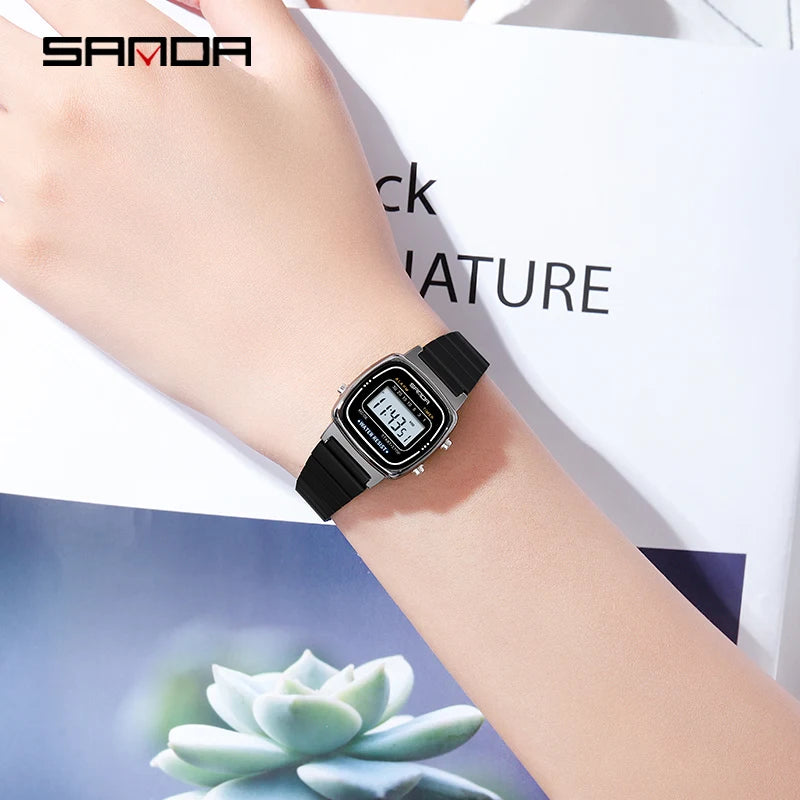 SANDA 6053 LED Digital Watch | Fashionable Waterproof Sport Watch for Boys & Women with Stopwatch and Multiple Features