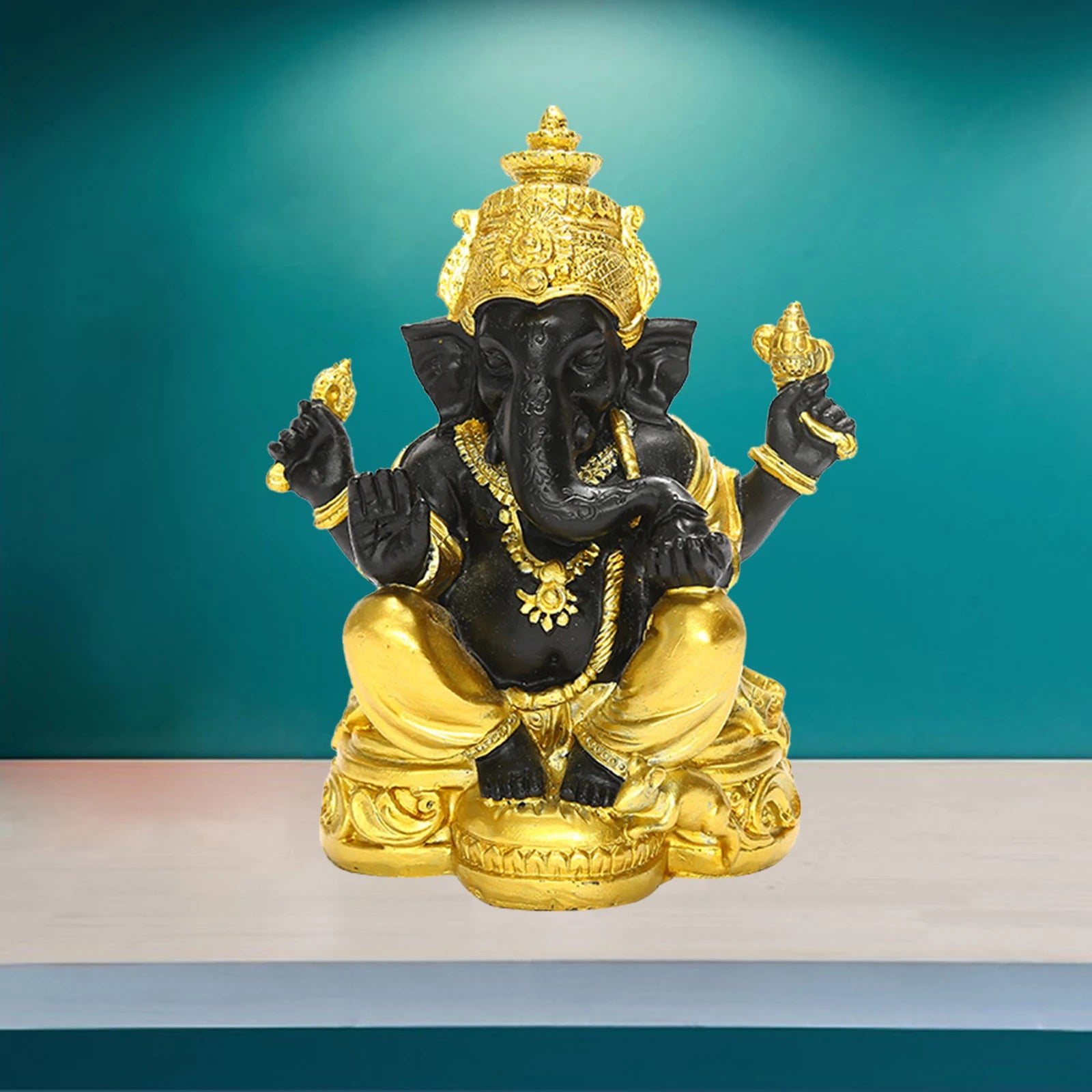 Lord Ganesha Figurine – Resin Hindu Statue for Feng Shui, Home, and Office Décor