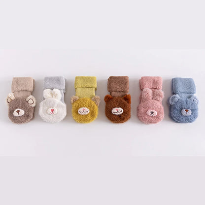 Toddler Socks Newborn Baby Winter Thick Prewalker Boys Autumn Terry Cotton Girl Infant Skidproof Sole Kids Cartoon Sock 0-3T