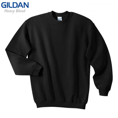 GILDAN 88000 Fleece Men's Solid Cotton Sweatshirts Active Sports Hoodies For Men O-Neck Plus Size Pullover Sweatshirts Male