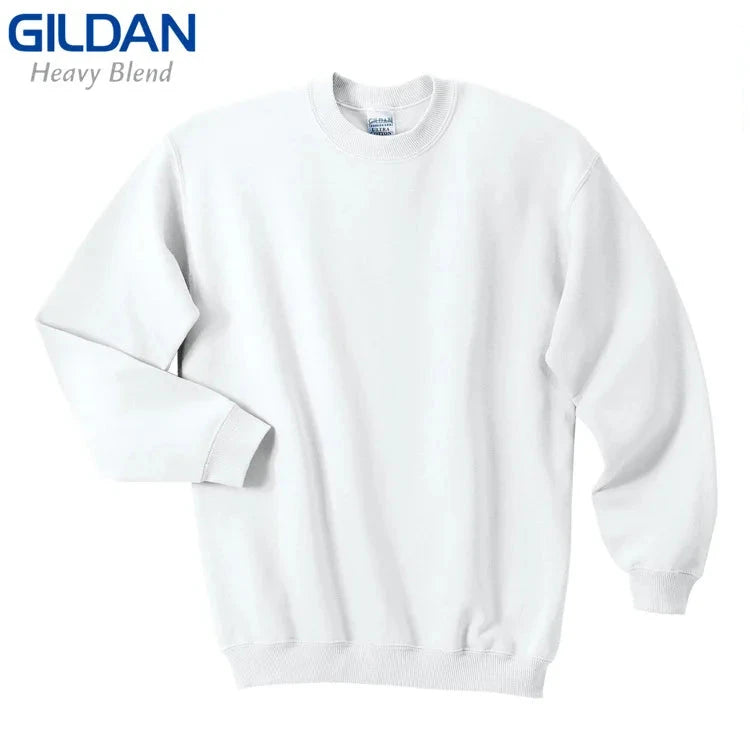 GILDAN 88000 Fleece Men's Solid Cotton Sweatshirts Active Sports Hoodies For Men O-Neck Plus Size Pullover Sweatshirts Male