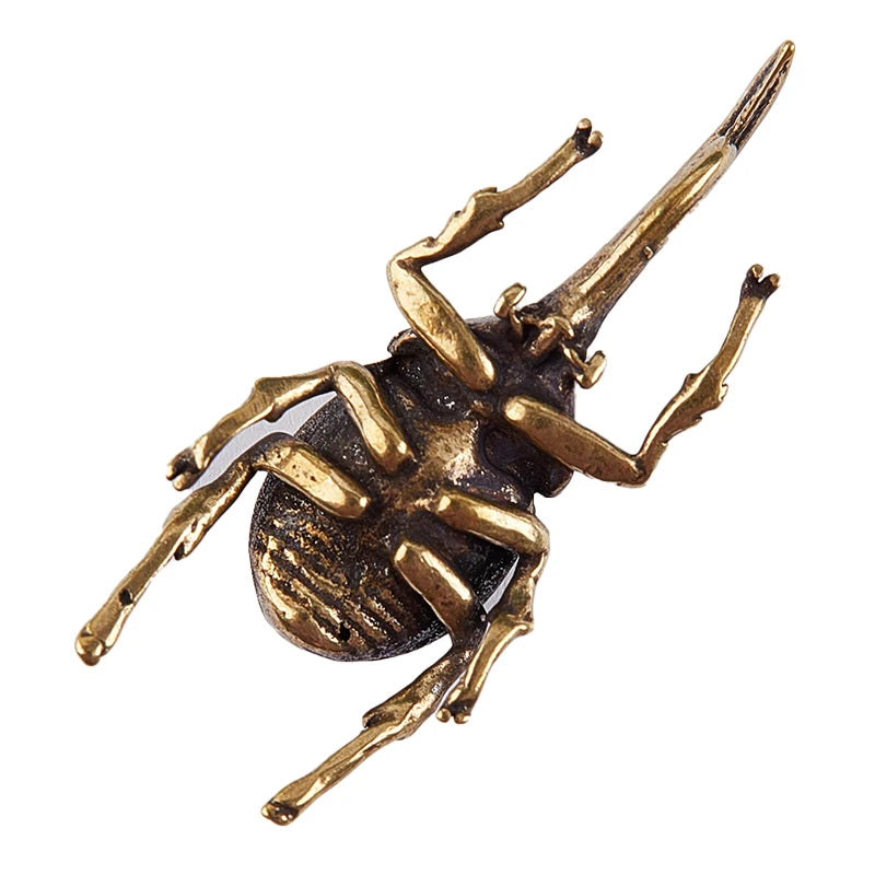 Vintage Brass Beetle Figurine | Miniature Insect Copper Sculpture for Tea Pet, Flowerpot, & Home Decor copper