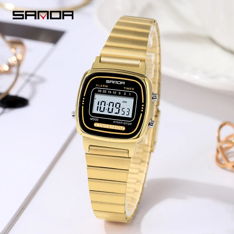 SANDA 6053 LED Digital Watch | Fashionable Waterproof Sport Watch for Boys & Women with Stopwatch and Multiple Features