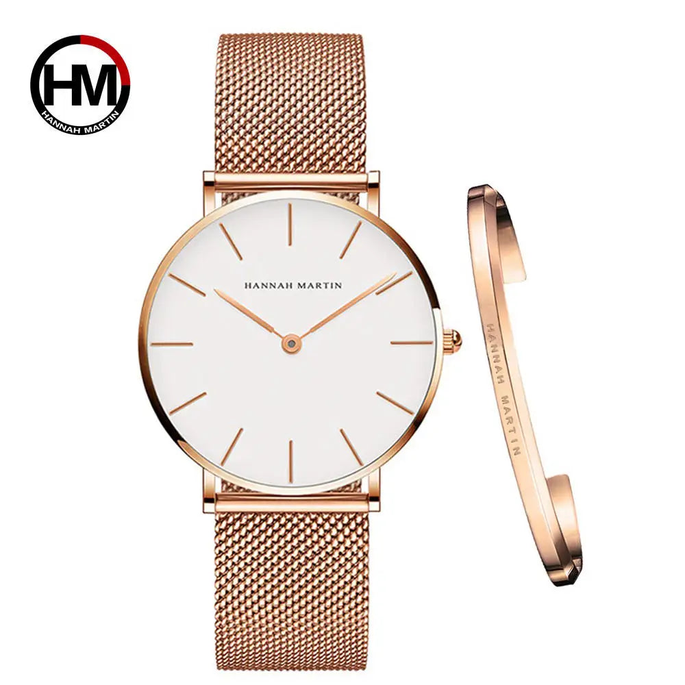 2023 Women's Rose Gold Mesh Quartz Watch CB36-WFF-SZA-F CHINA