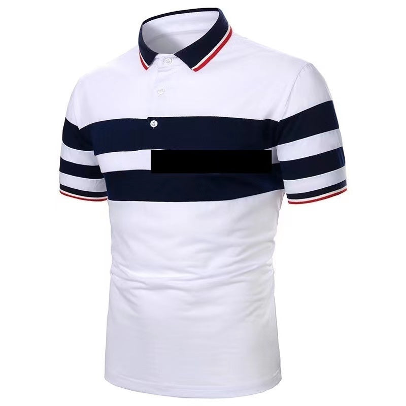 Men's Short Sleeve Color Block Knit Polo Shirt Raw white off white