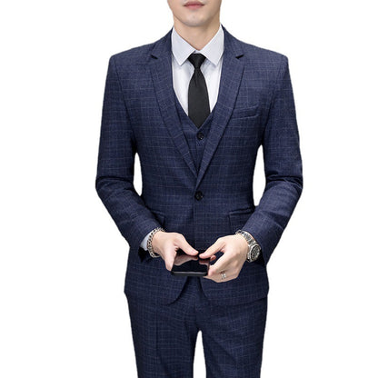 Men's Slim Fit Youth Three-Piece Leisure Suit