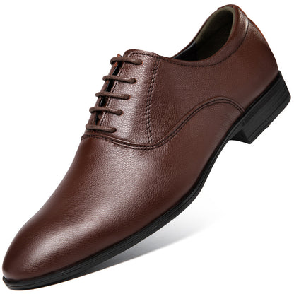 Men's Pointed Business Casual Leather Shoes Brown