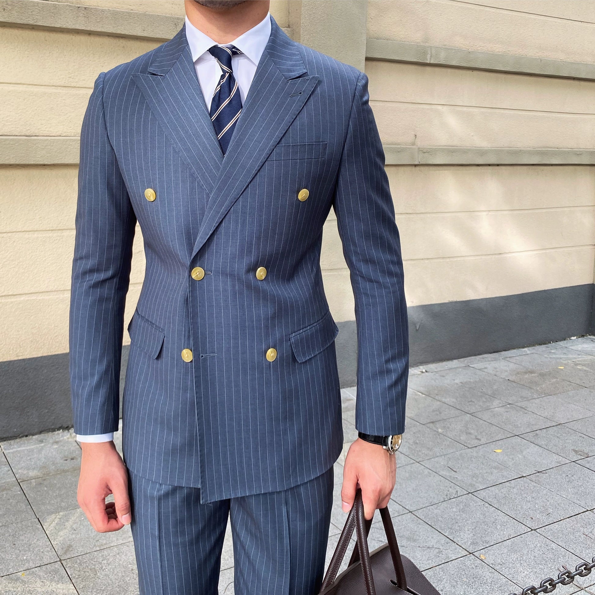 Homemade Fall and Winter Business British Style Slim Fit Suit Suit