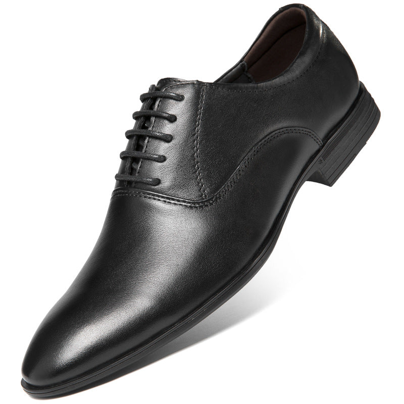 Men's Pointed Business Casual Leather Shoes Black