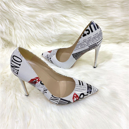 Stiletto Heel Pointed Toe Low-cut Shoes