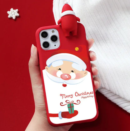 Christmas Soft Phone Case Red For iPhone XS