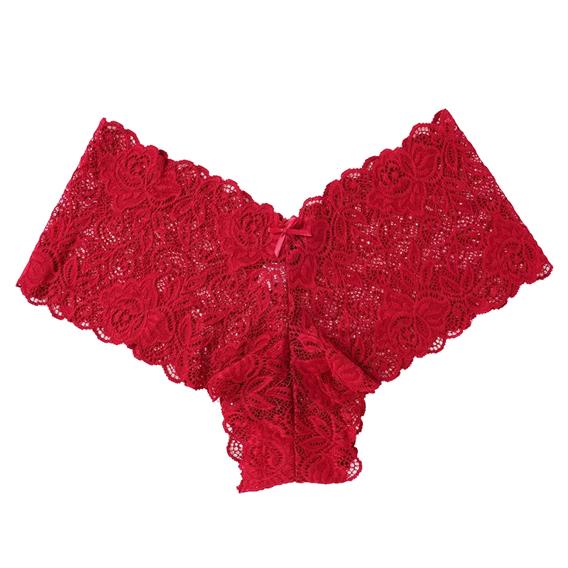 1pc Sexy Lace Transparent Panties Women Briefs Low Waist Soft Lingerie Comfortable Female Underwear Girls Intimates Panties red 1pc