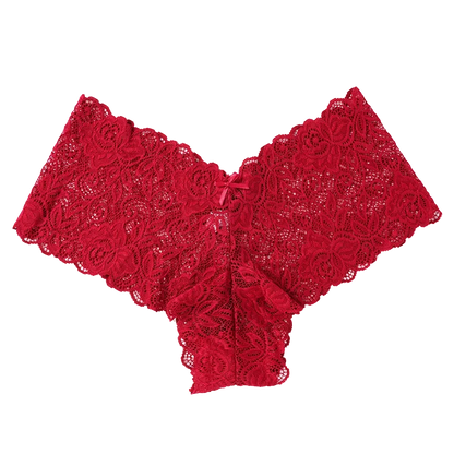 1pc Sexy Lace Transparent Panties Women Briefs Low Waist Soft Lingerie Comfortable Female Underwear Girls Intimates Panties red 1pc