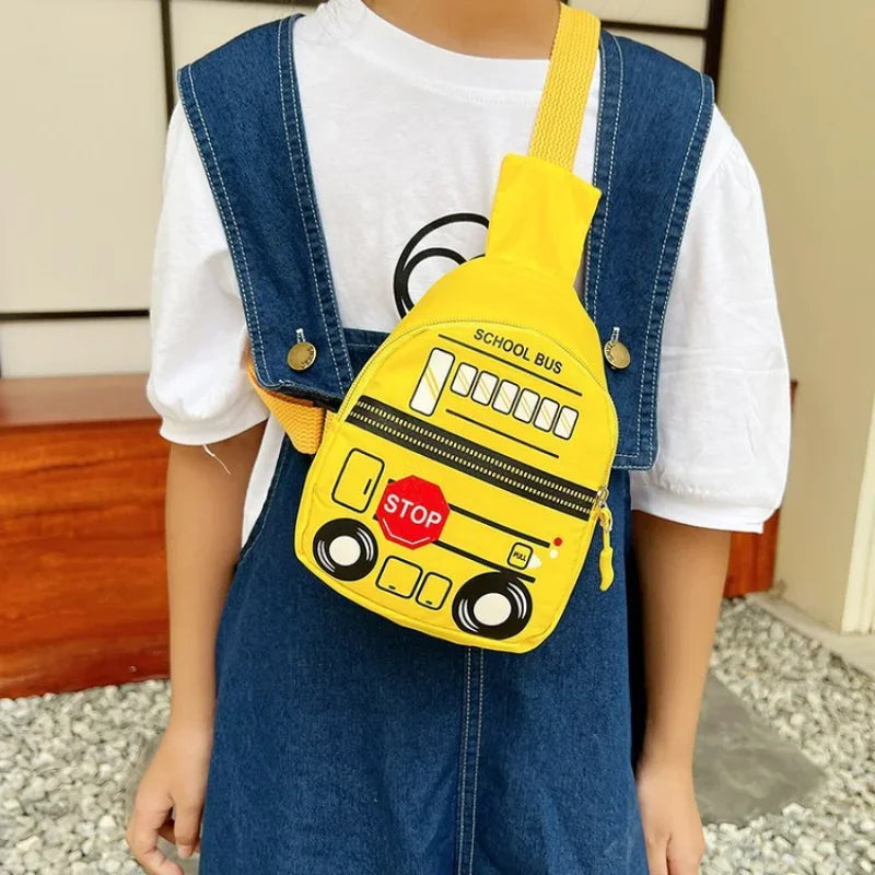 Cute Cartoon Car Children's Chest Bag Little Boy Handsome Messenger Bags Baby Go Out Backpack Trendy Girls Baby Kids Waist Bag