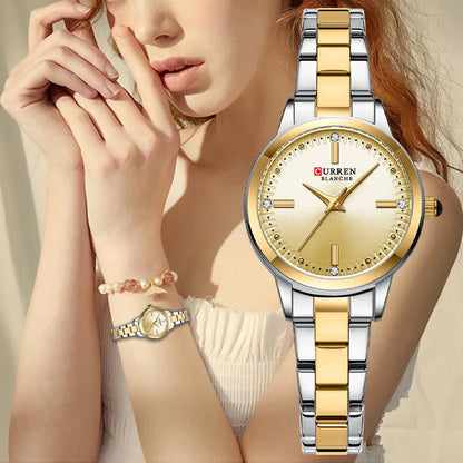 CURREN Original Quartz Watch for Women | Fashionable & Elegant Stainless Steel Waterproof Ladies Wristwatch