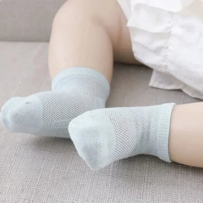 3Pairs/lot Summer Baby Thin Mesh Cotton White Pink Ankle Short Sock for Toddler Kids Boys Girls Breathable Soft Stretch Socks