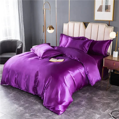 100% Mulberry Silk Bed Set Queen King Duvet Cover Fitted Sheet Pillowcase Luxury Sets