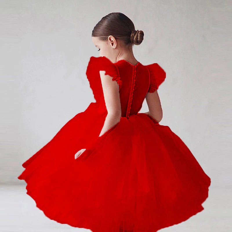 Elegant Princess Tulle Dress for Teenage Girls | Long Lace Wedding & Party Gown for Kids