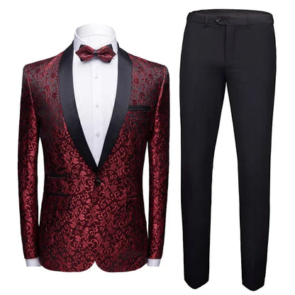 Luxury 2-Piece Slim Fit Suit Set - High-End Custom Blazer & Trousers for Men | Groom Wedding & Party Attire