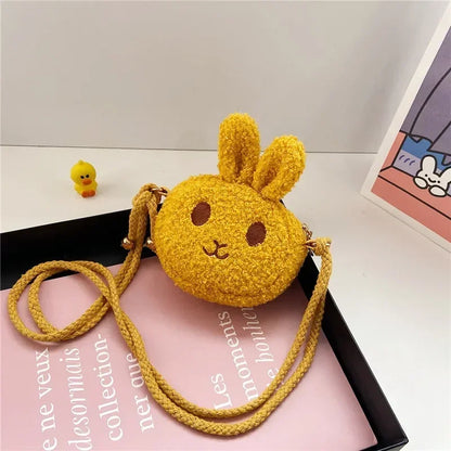 New Cute Little Rabbit Baby Girls Handbags Fashion School Bags for Girls Kids Small Shoulder Lunch Bags Child Girl Backpacks Yellow