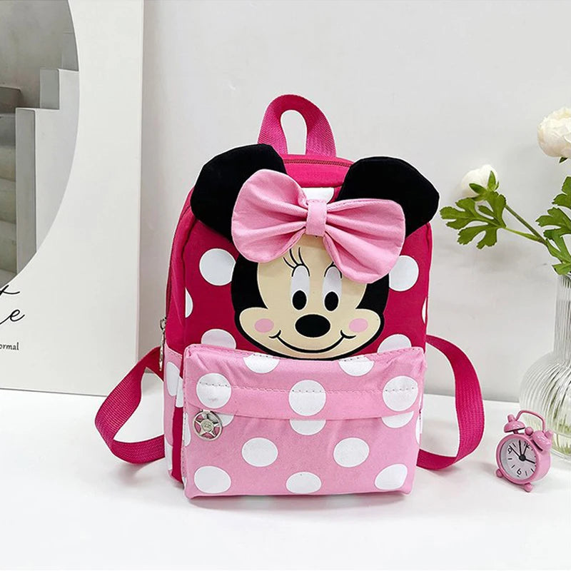 Disney Minnie Mickey Mouse Backpack Children Lovely Schoolbag Cartoon Backpack For Boys Girls Kindergarten Schoolbag Kids Gift C