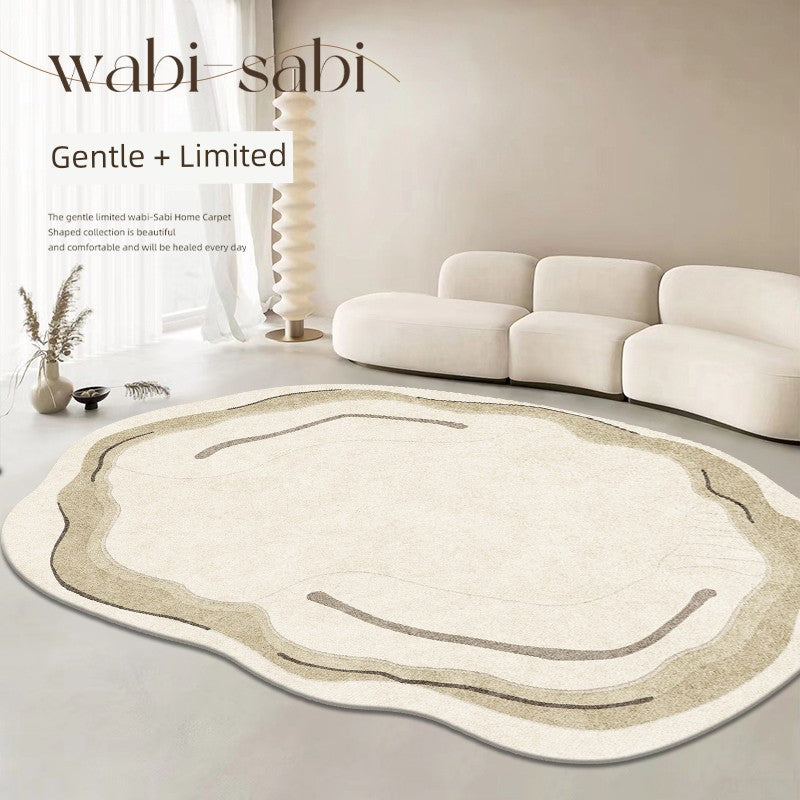 Special-Shaped Ruffle Asymmetrical Carpet | Bedroom & Living Room | Washable, Erasable, Loop Velvet Design Gentle -16953 180*280cm (suitable for 3 people or L-type sofa)