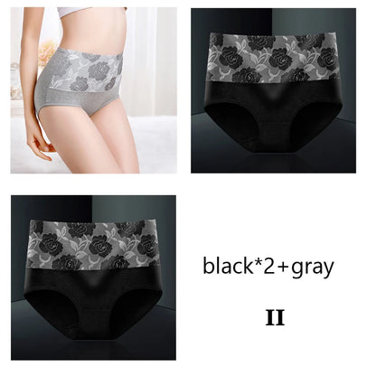 3Pcs/Lot Female Underwear Postpartum Recovery Briefs for Ladies High Waist Panties for Women Sexy Lingeries Plus Size L-5XL NK82-1GR-2BK CHINA | 3pcs